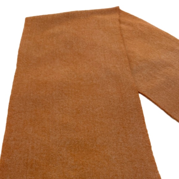 Universal Traveller 100% Cashmere Scarf – Soft Apricot Herringbone – 12" × 66" - Picture 6 of 9
